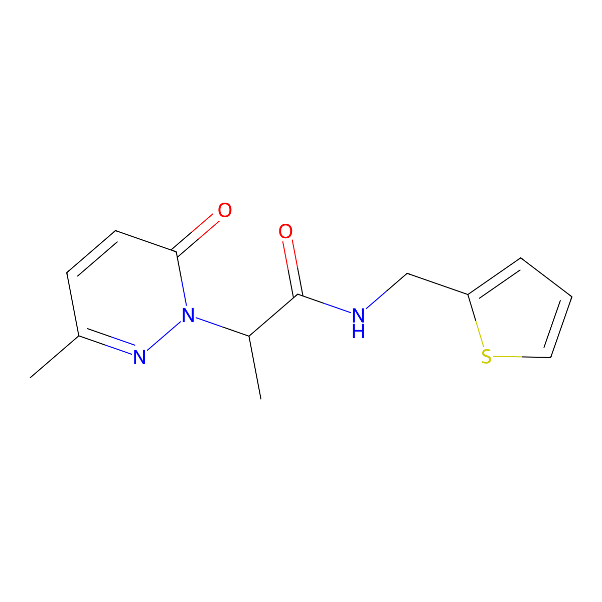 2-(3-methyl-6-oxopyridazin-1(6H)-yl)-N-(thiophen-2-ylmethyl)propanamide molecular structure, CAS 1234987-75-7