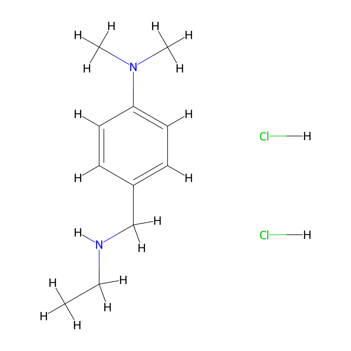 N-Ethyl-4-(dimethylamino)benzylamine dihydrochloride molecular structure, CAS 1234988-79-4