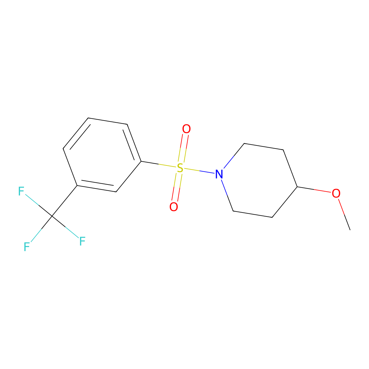 4-Methoxy-1-((3-(trifluoromethyl)phenyl)sulfonyl)piperidine molecular structure, CAS 1234989-25-3