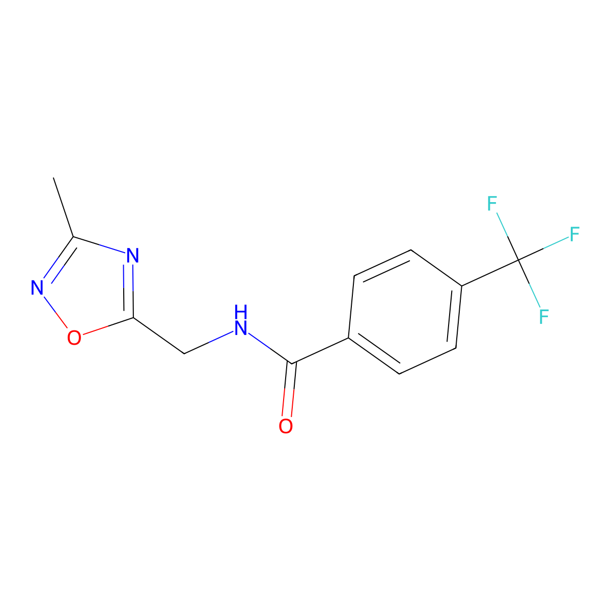N-[(3-methyl-1,2,4-oxadiazol-5-yl)methyl]-4-(trifluoromethyl)benzamide molecular structure, CAS 1234989-48-0