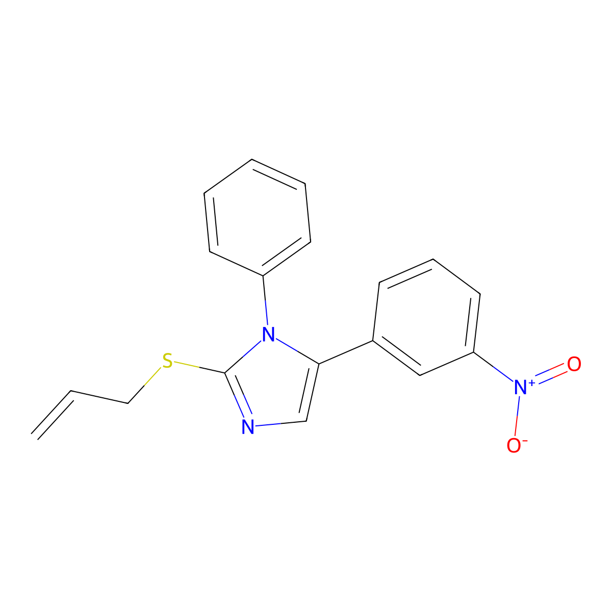 2-(allylthio)-5-(3-nitrophenyl)-1-phenyl-1H-imidazole molecular structure, CAS 1234990-58-9