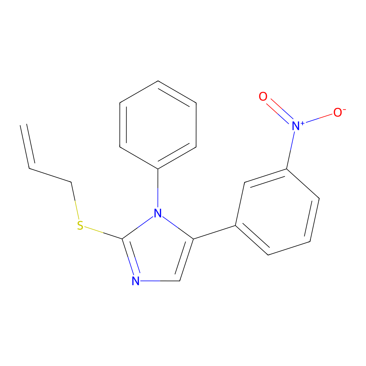 2-(allylthio)-5-(3-nitrophenyl)-1-phenyl-1H-imidazole molecular structure, CAS 1234990-58-9
