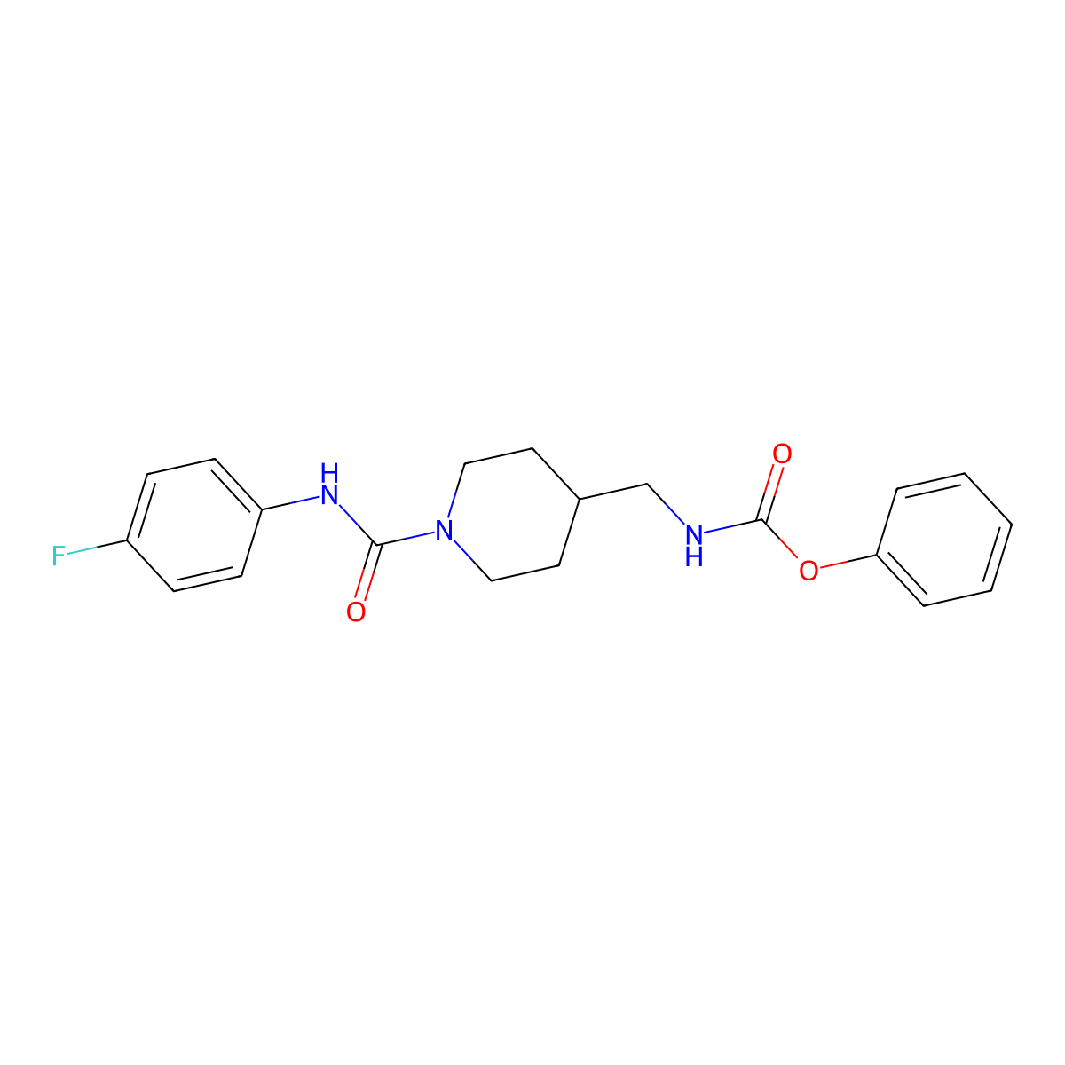 Phenyl ((1-((4-fluorophenyl)carbamoyl)piperidin-4-yl)methyl)carbamate molecular structure, CAS 1234990-83-0