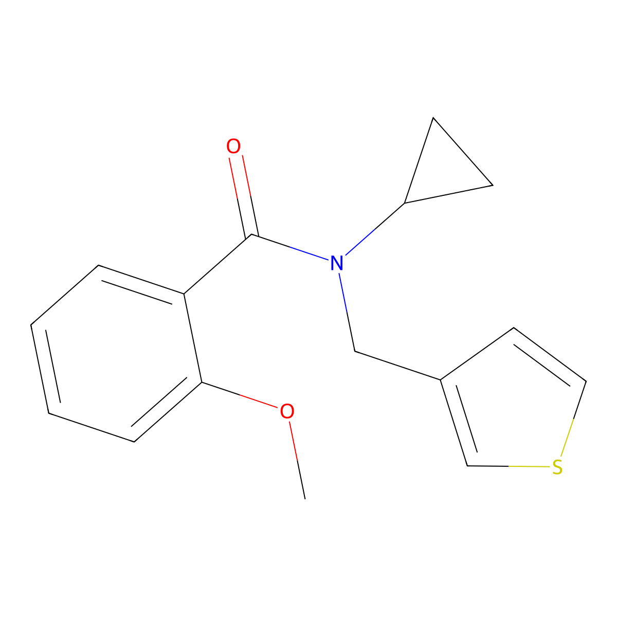 N-cyclopropyl-2-methoxy-N-(thiophen-3-ylmethyl)benzamide molecular structure, CAS 1234991-57-1
