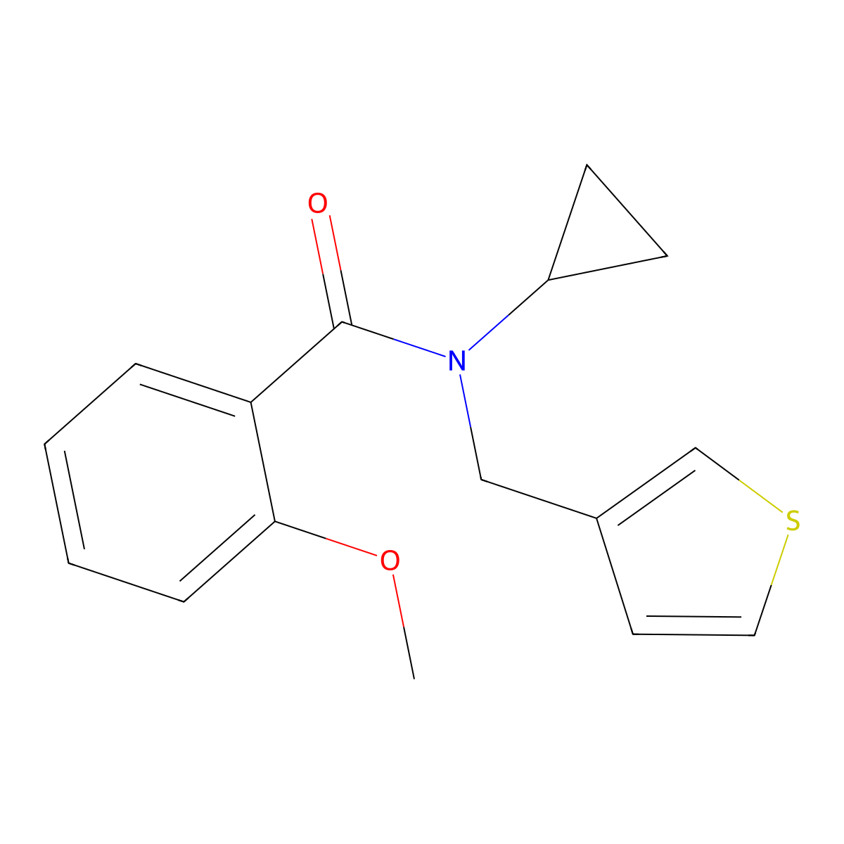 N-cyclopropyl-2-methoxy-N-(thiophen-3-ylmethyl)benzamide molecular structure, CAS 1234991-57-1