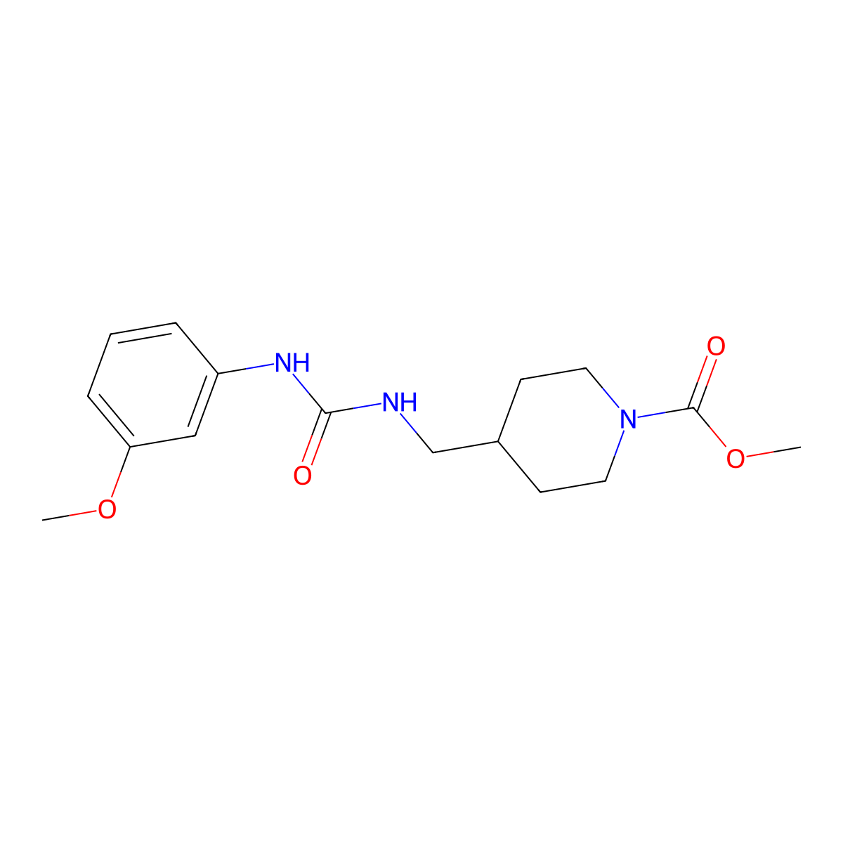 Methyl 4-((3-(3-methoxyphenyl)ureido)methyl)piperidine-1-carboxylate molecular structure, CAS 1234992-51-8