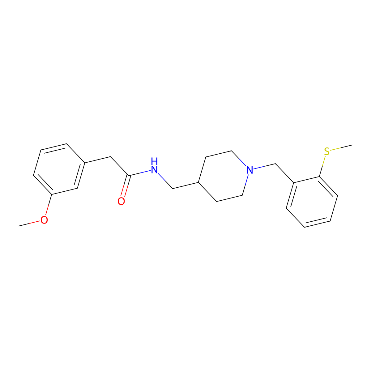 2-(3-methoxyphenyl)-N-((1-(2-(methylthio)benzyl)piperidin-4-yl)methyl)acetamide molecular structure, CAS 1234993-10-2