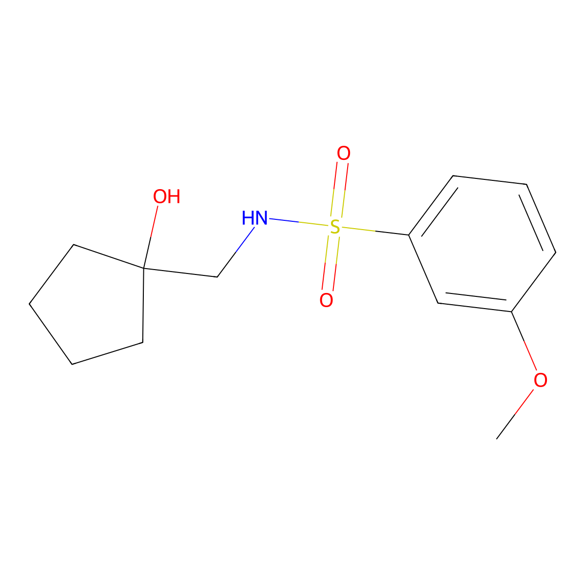 N-((1-hydroxycyclopentyl)methyl)-3-methoxybenzenesulfonamide molecular structure, CAS 1234993-25-9