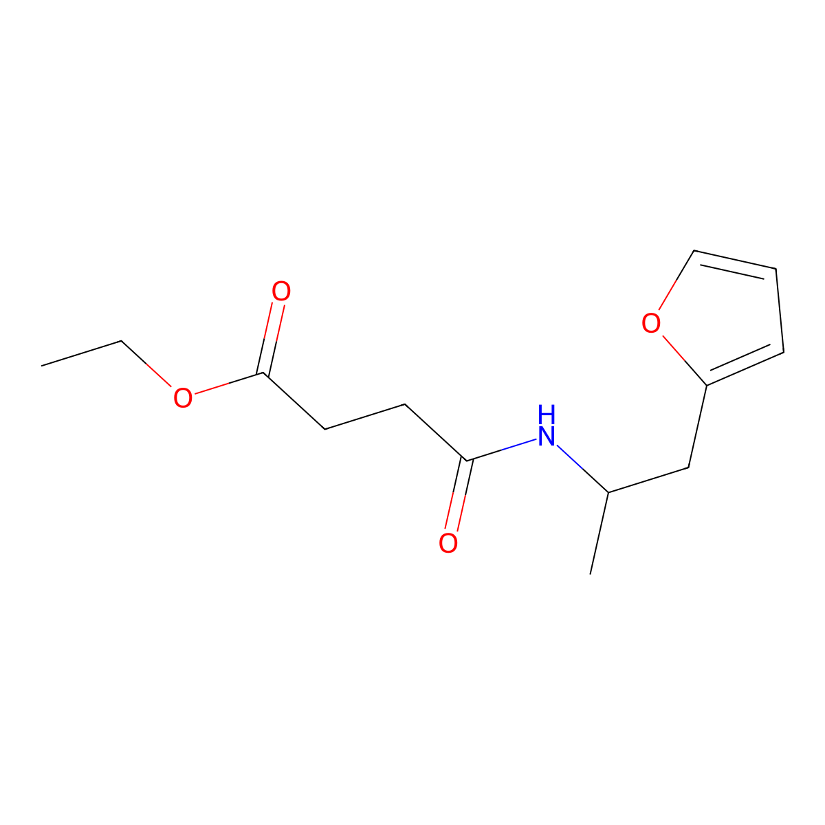 Ethyl 4-((1-(furan-2-yl)propan-2-yl)amino)-4-oxobutanoate molecular structure, CAS 1234993-26-0