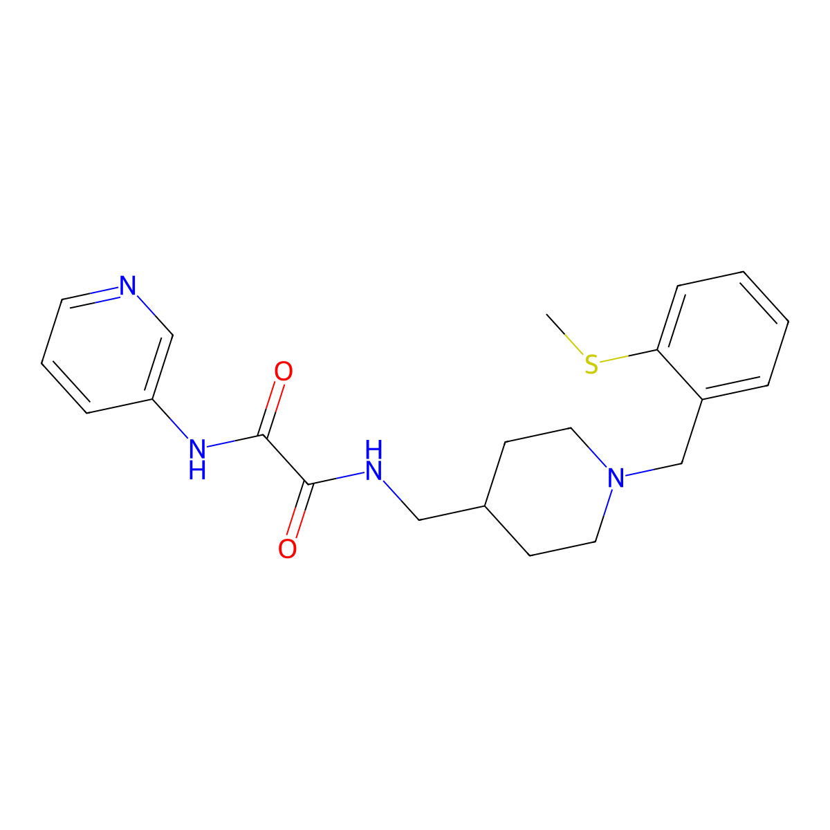 N1-((1-(2-(methylthio)benzyl)piperidin-4-yl)methyl)-N2-(pyridin-3-yl)oxalamide molecular structure, CAS 1234993-42-0