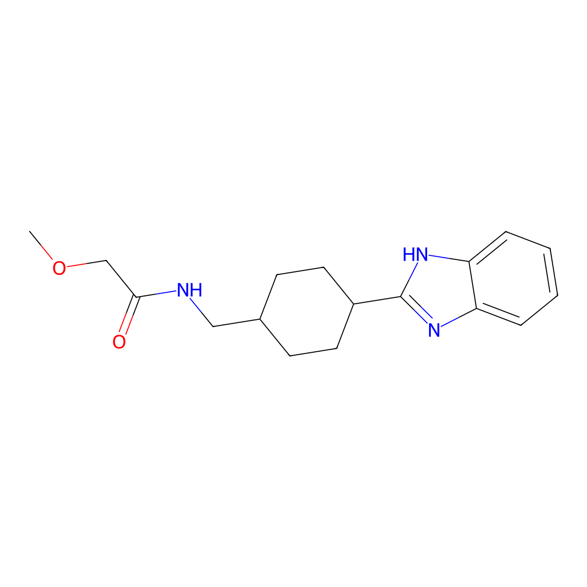 N-((4-(1H-benzo[d]imidazol-2-yl)cyclohexyl)methyl)-2-methoxyacetamide molecular structure, CAS 1234995-30-2