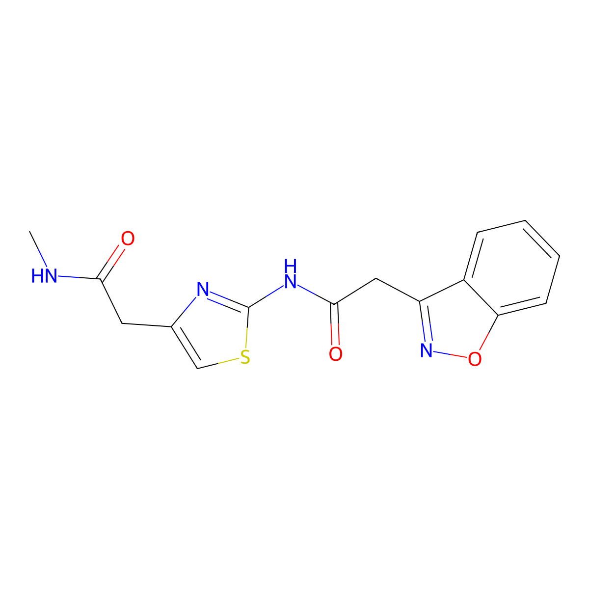 2-(benzo[d]isoxazol-3-yl)-N-(4-(2-(methylamino)-2-oxoethyl)thiazol-2-yl)acetamide molecular structure, CAS 1234996-39-4