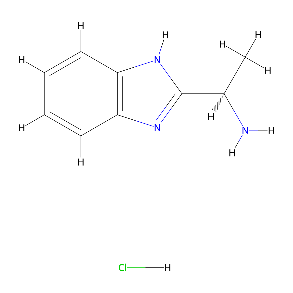 (R)-1-(1H-Benzimidazol-2-YL)ethylamine hydrochloride molecular structure, CAS 1234996-74-7