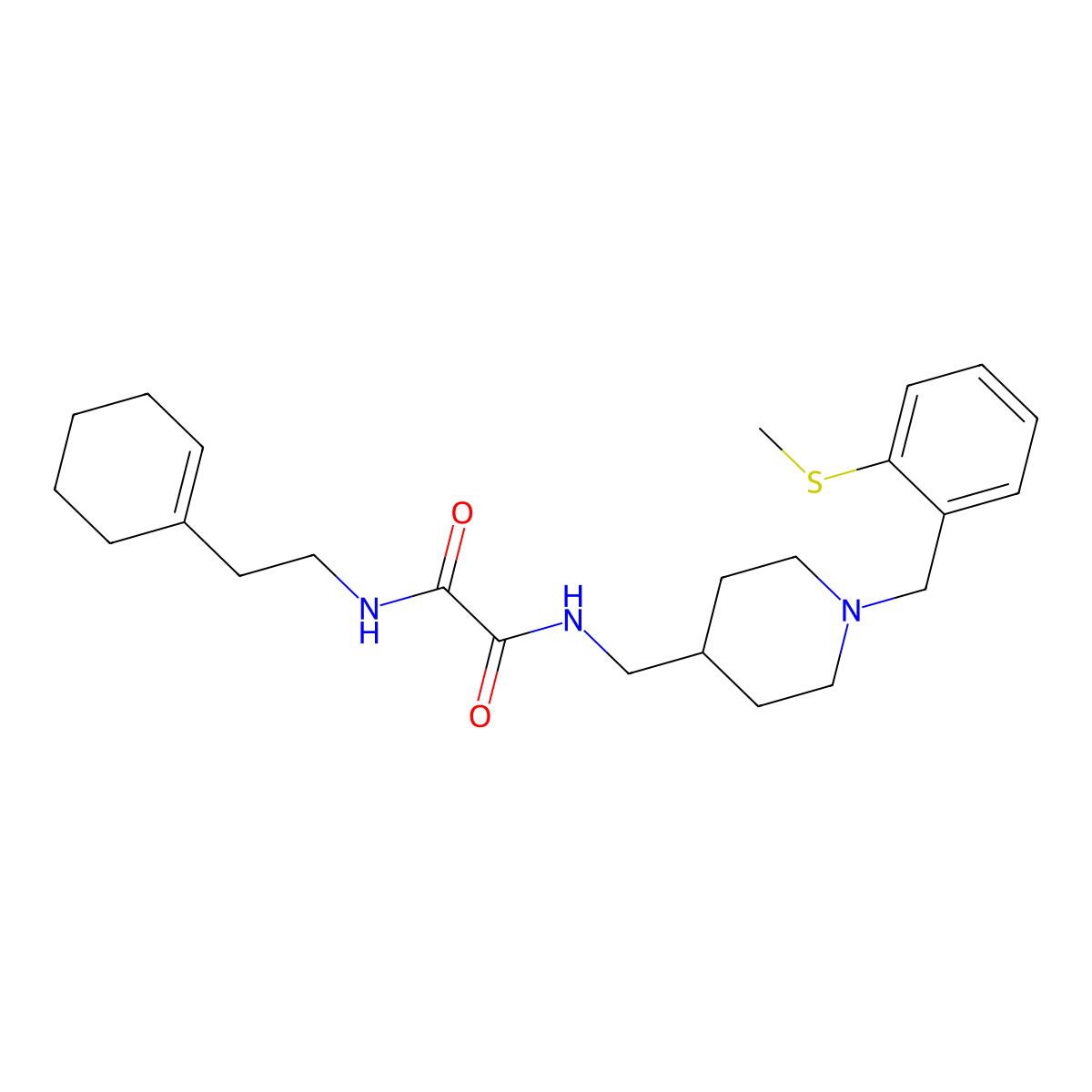 N1-(2-(cyclohex-1-en-1-yl)ethyl)-N2-((1-(2-(methylthio)benzyl)piperidin-4-yl)methyl)oxalamide molecular structure, CAS 1234998-52-7