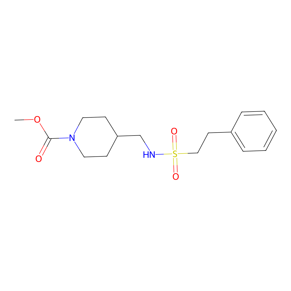Methyl 4-[(2-phenylethanesulfonamido)methyl]piperidine-1-carboxylate molecular structure, CAS 1234998-82-3