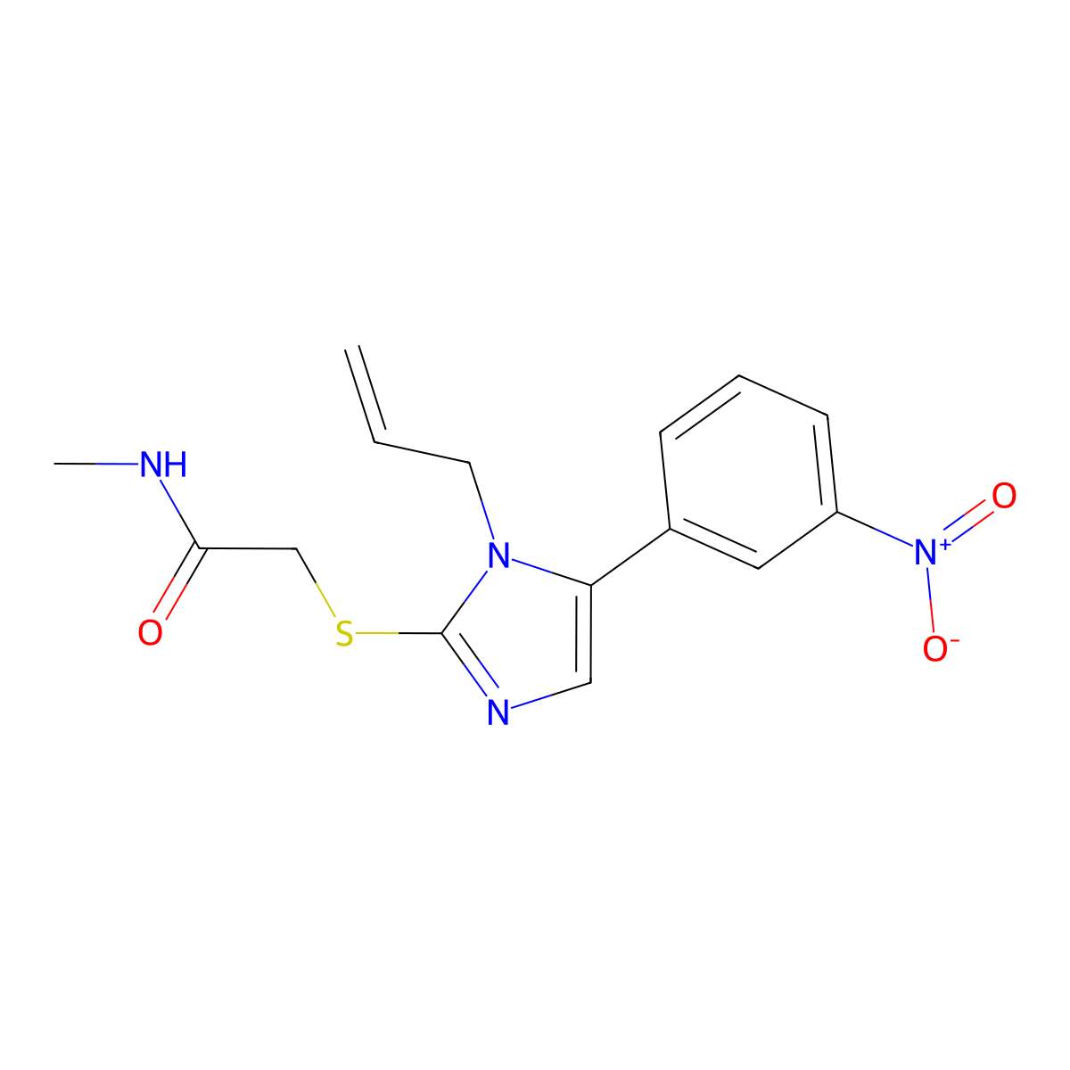 2-((1-allyl-5-(3-nitrophenyl)-1H-imidazol-2-yl)thio)-N-methylacetamide molecular structure, CAS 1234999-89-3
