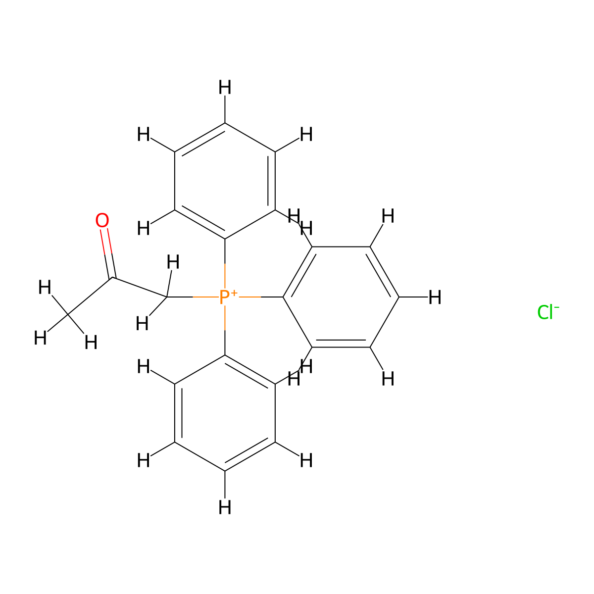 Acetonyltriphenylphosphonium chloride molecular structure, CAS 1235-21-8