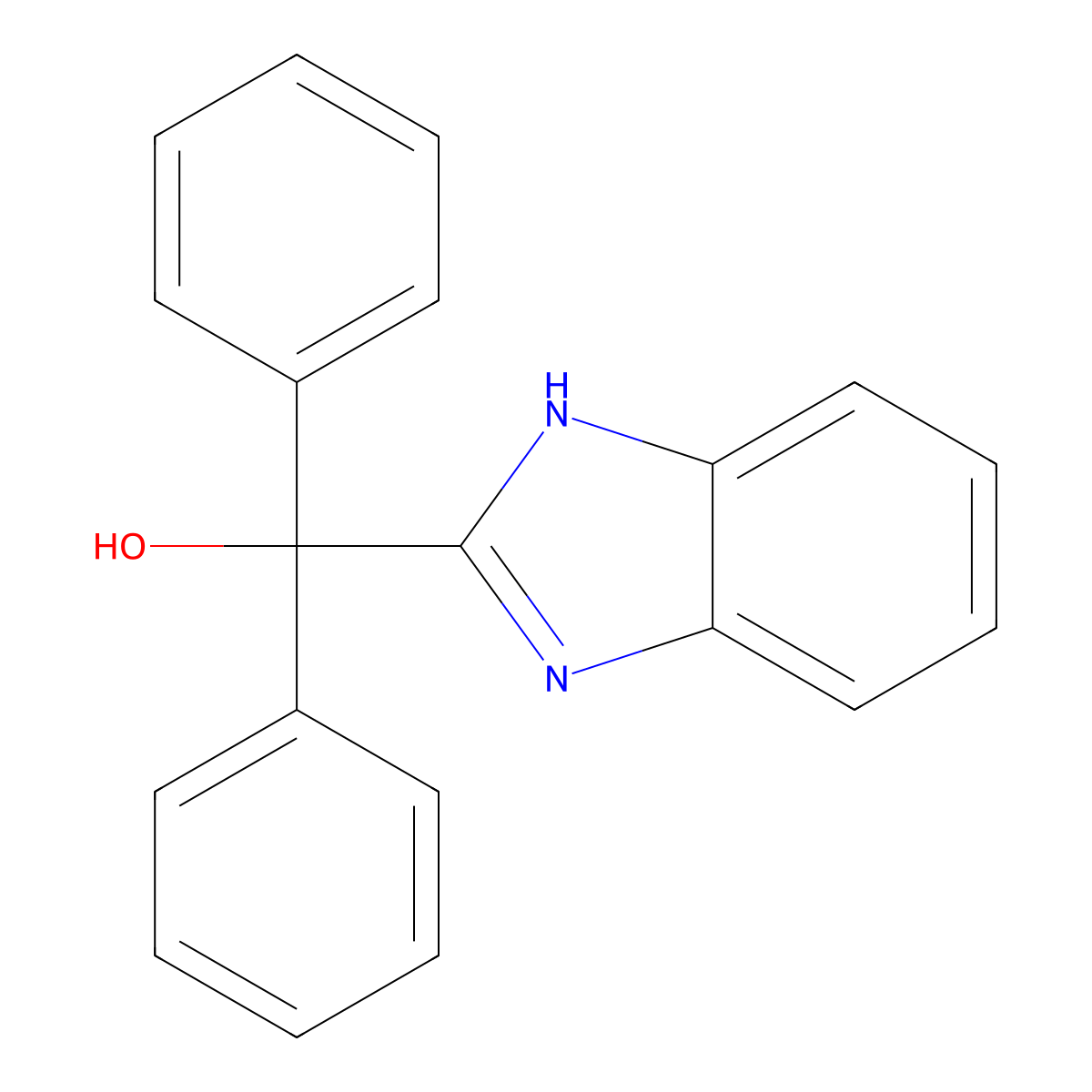 1H-Benzimidazol-2-yl(diphenyl)methanol molecular structure, CAS 1235-28-5