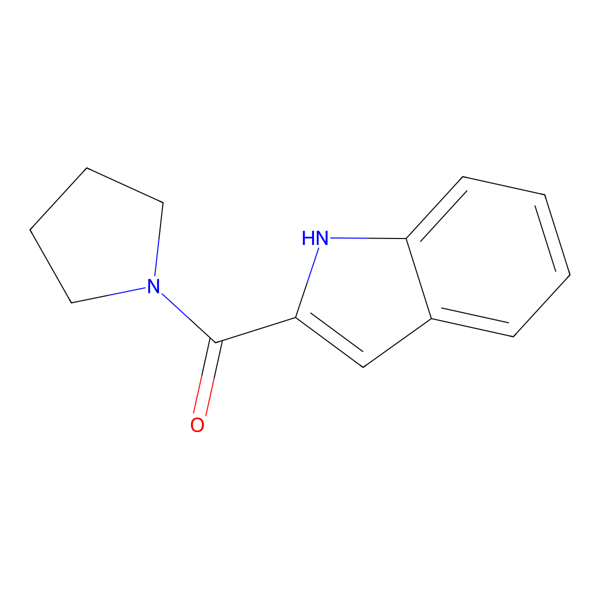 (1H-indol-2-yl)-pyrrolidin-1-yl-methanone molecular structure, CAS 123500-70-9