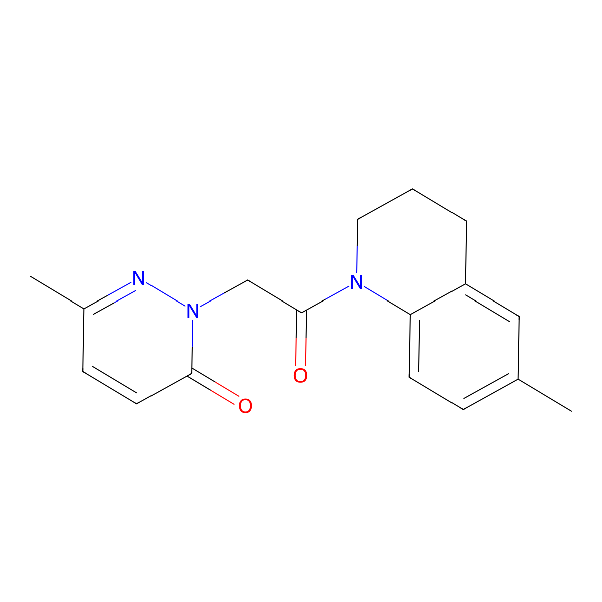 6-methyl-2-(2-(6-methyl-3,4-dihydroquinolin-1(2H)-yl)-2-oxoethyl)pyridazin-3(2H)-one molecular structure, CAS 1235001-88-3