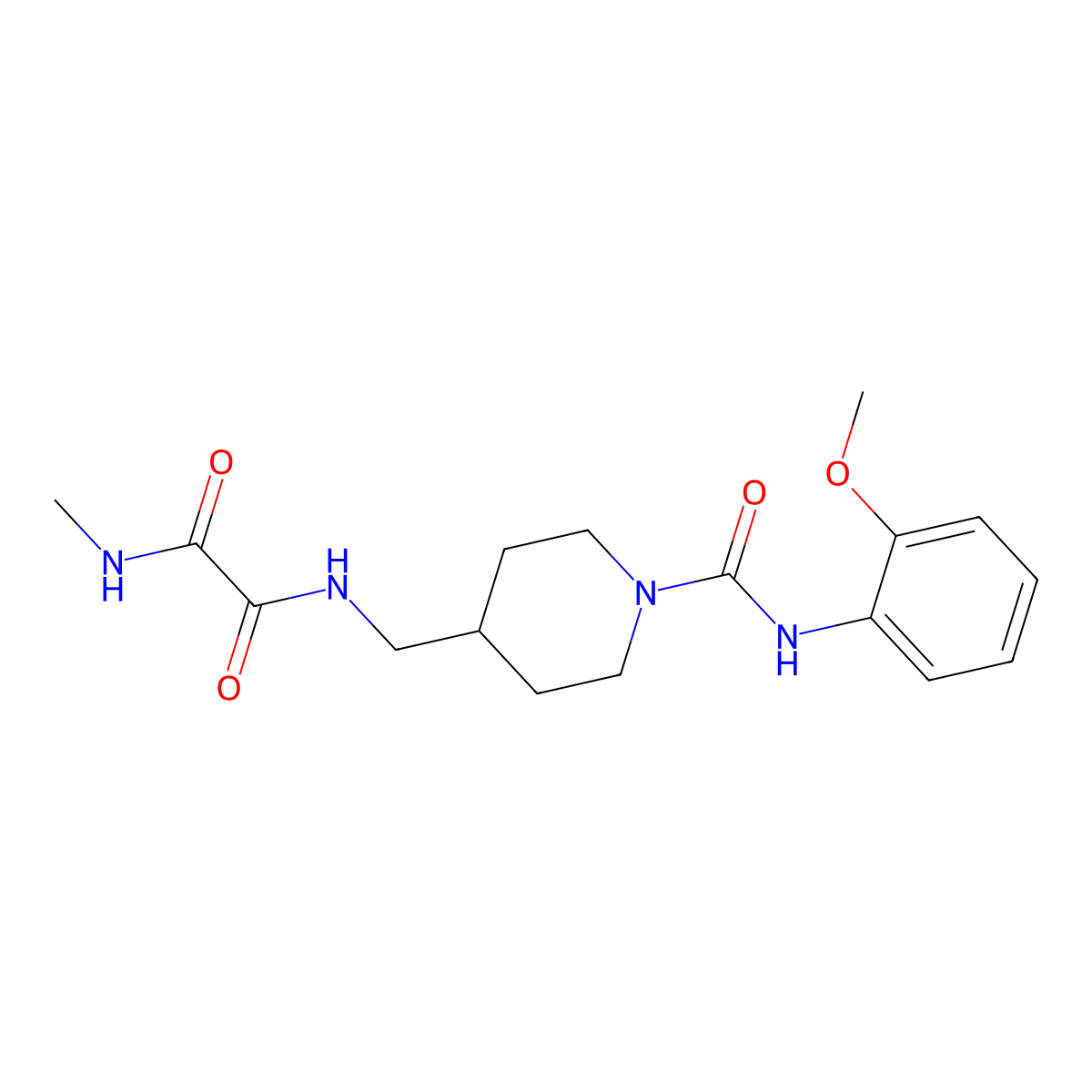 N1-((1-((2-methoxyphenyl)carbamoyl)piperidin-4-yl)methyl)-N2-methyloxalamide molecular structure, CAS 1235002-82-0