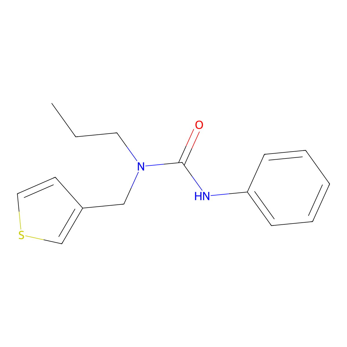 3-Phenyl-1-propyl-1-(thiophen-3-ylmethyl)urea molecular structure, CAS 1235005-53-4