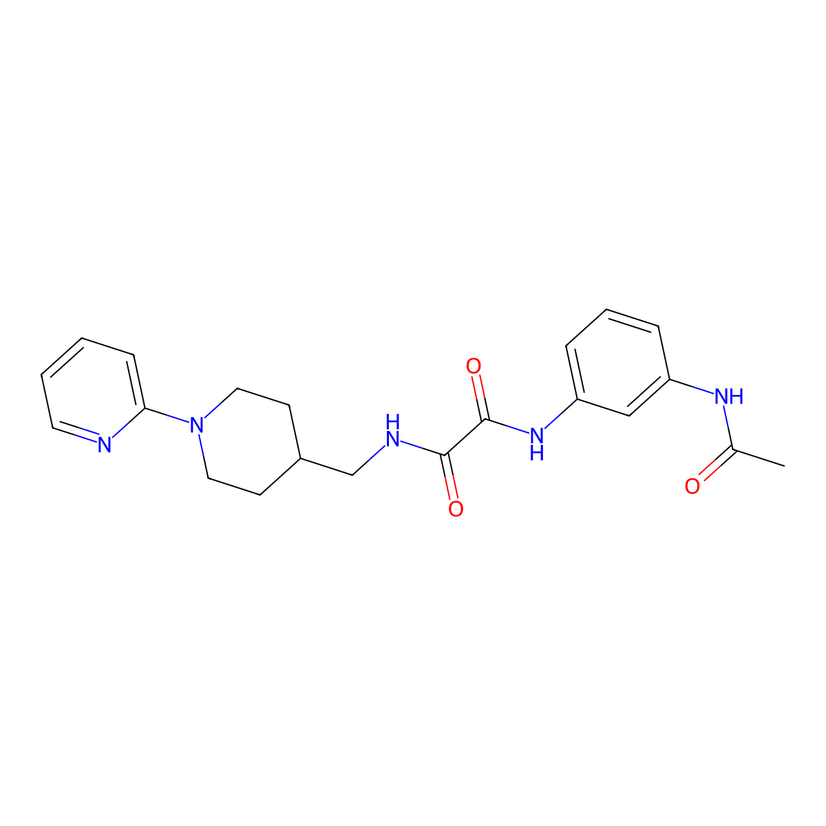 N1-(3-acetamidophenyl)-N2-((1-(pyridin-2-yl)piperidin-4-yl)methyl)oxalamide molecular structure, CAS 1235005-66-9