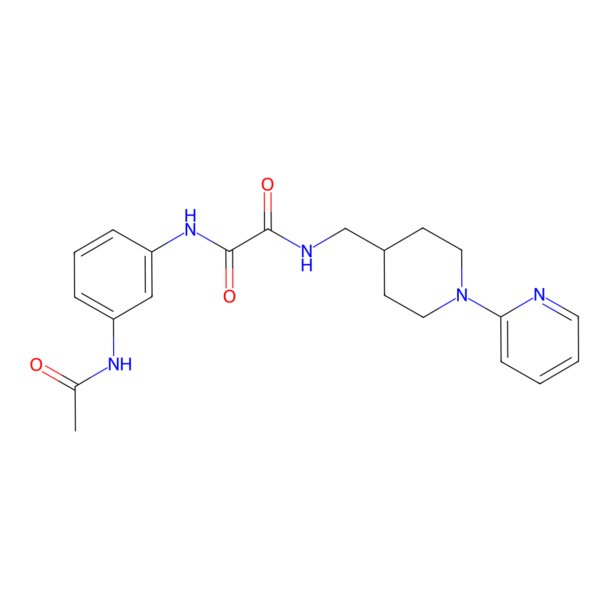 N1-(3-acetamidophenyl)-N2-((1-(pyridin-2-yl)piperidin-4-yl)methyl)oxalamide molecular structure, CAS 1235005-66-9