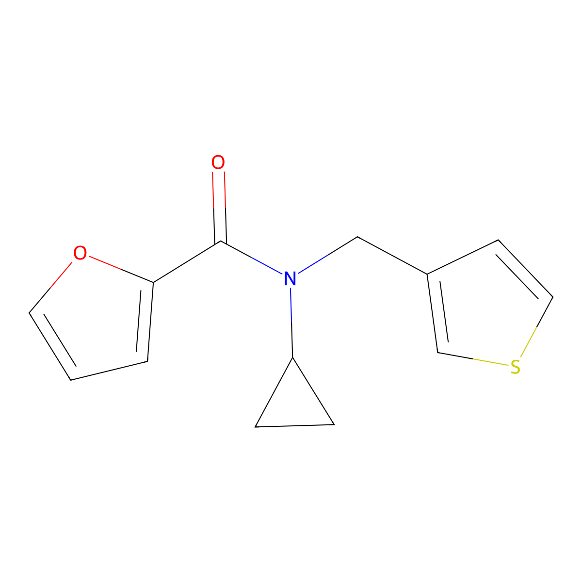 N-cyclopropyl-N-(thiophen-3-ylmethyl)furan-2-carboxamide molecular structure, CAS 1235006-33-3