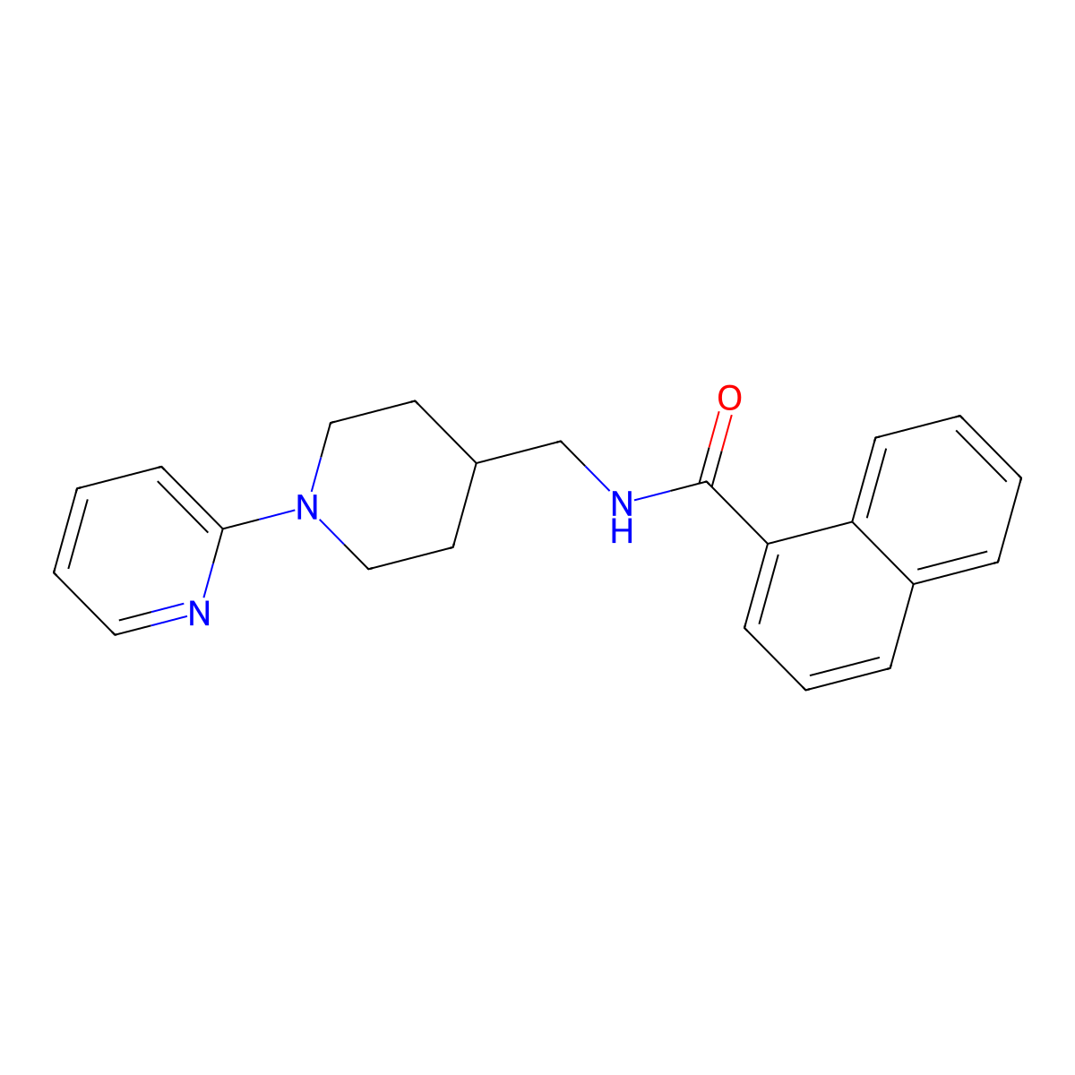 N-((1-(pyridin-2-yl)piperidin-4-yl)methyl)-1-naphthamide molecular structure, CAS 1235006-40-2