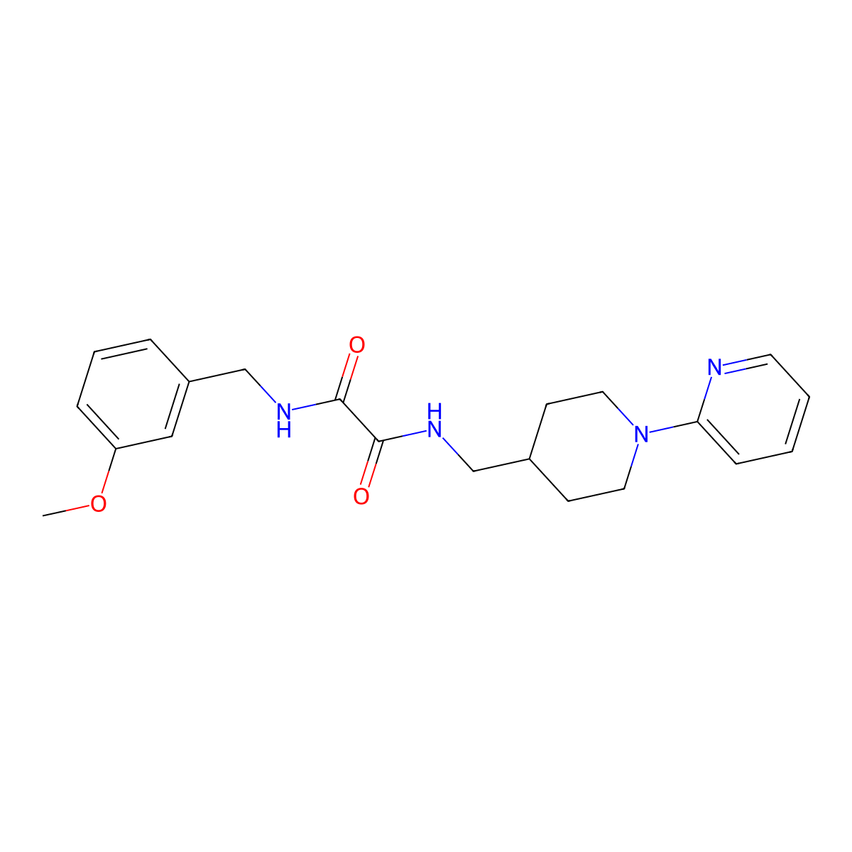 N1-(3-methoxybenzyl)-N2-((1-(pyridin-2-yl)piperidin-4-yl)methyl)oxalamide molecular structure, CAS 1235007-01-8