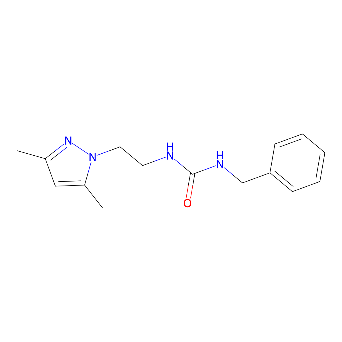1-benzyl-3-(2-(3,5-dimethyl-1H-pyrazol-1-yl)ethyl)urea molecular structure, CAS 1235007-70-1