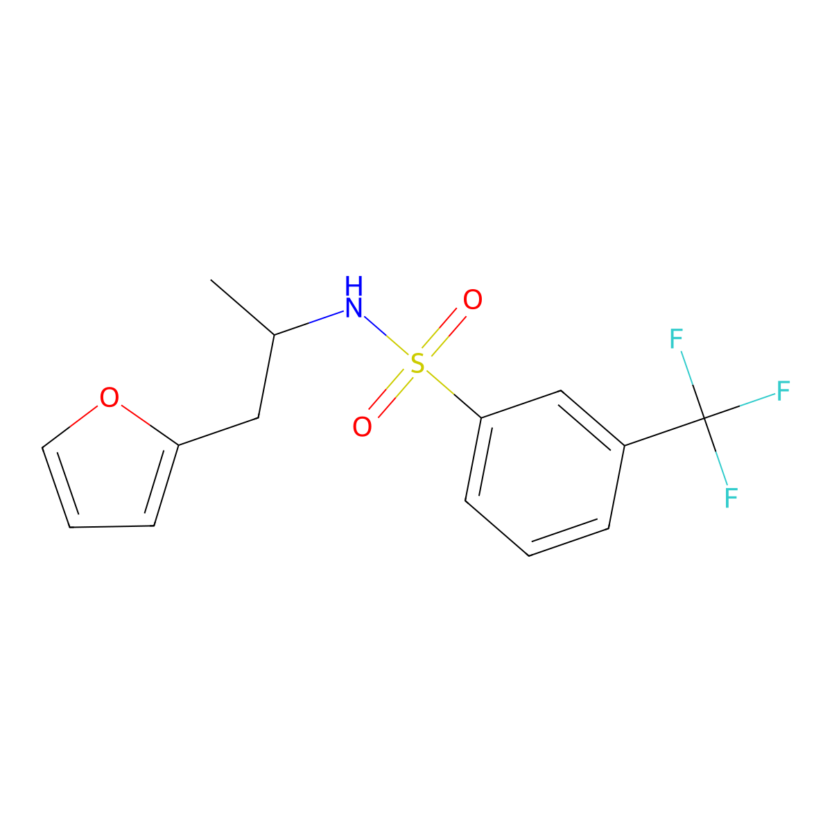 N-(1-(furan-2-yl)propan-2-yl)-3-(trifluoromethyl)benzenesulfonamide molecular structure, CAS 1235007-76-7
