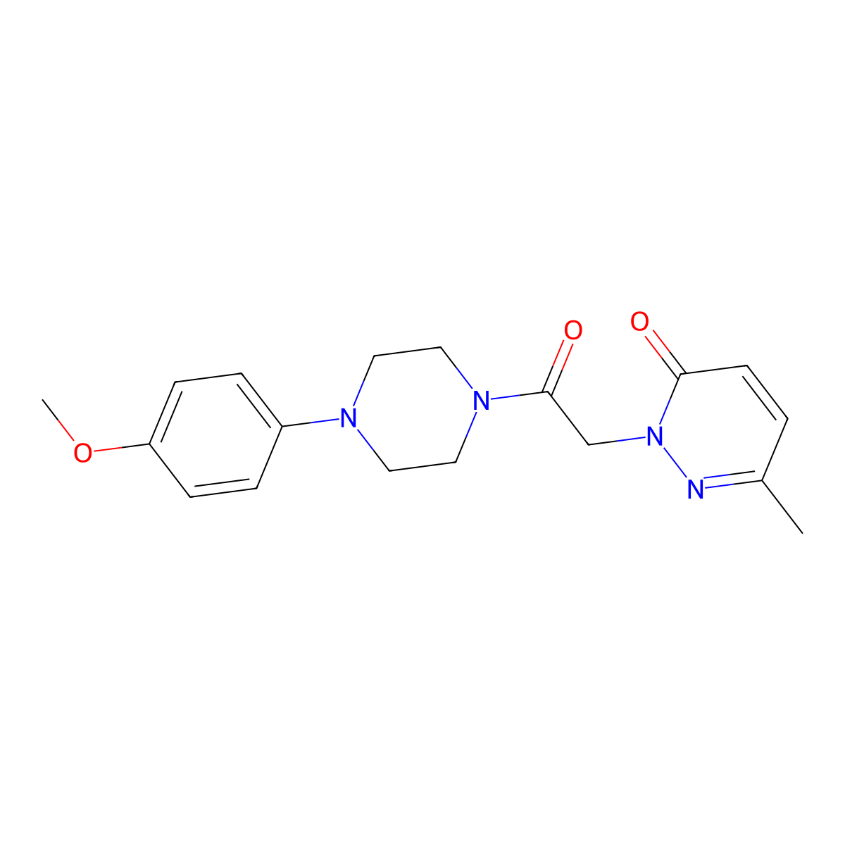2-(2-(4-(4-methoxyphenyl)piperazin-1-yl)-2-oxoethyl)-6-methylpyridazin-3(2H)-one molecular structure, CAS 1235007-98-3