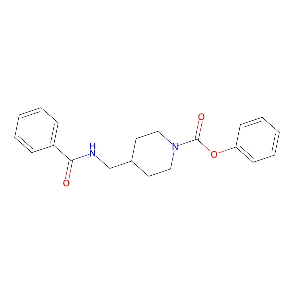 Phenyl 4-(benzamidomethyl)piperidine-1-carboxylate molecular structure, CAS 1235008-11-3