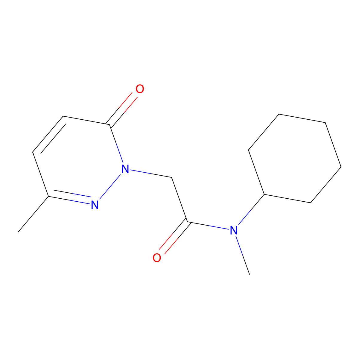 N-cyclohexyl-N-methyl-2-(3-methyl-6-oxopyridazin-1(6H)-yl)acetamide molecular structure, CAS 1235008-57-7