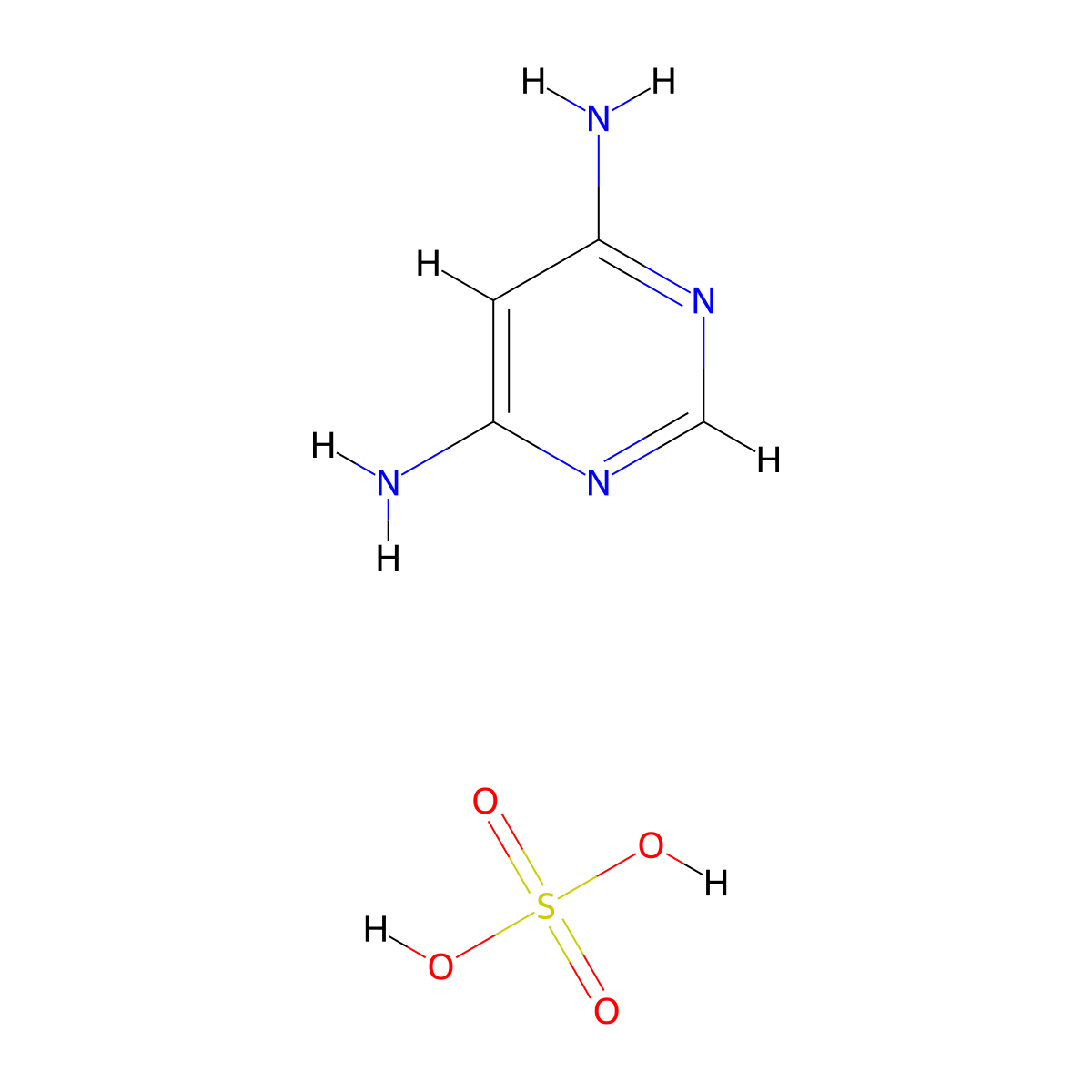 4,6-Diaminopyrimidine sulfate molecular structure, CAS 123501-43-9