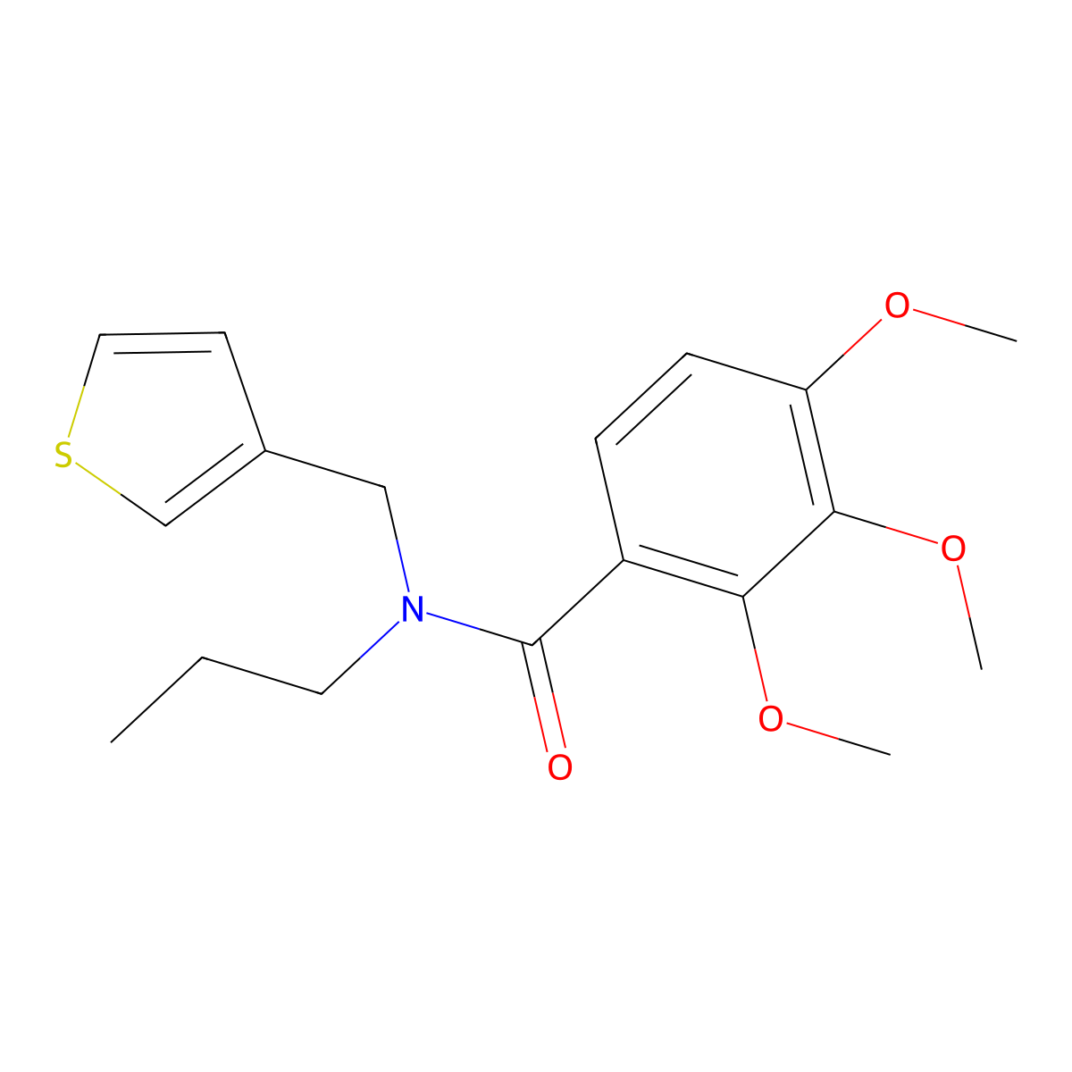 2,3,4-trimethoxy-N-propyl-N-(thiophen-3-ylmethyl)benzamide molecular structure, CAS 1235011-78-5