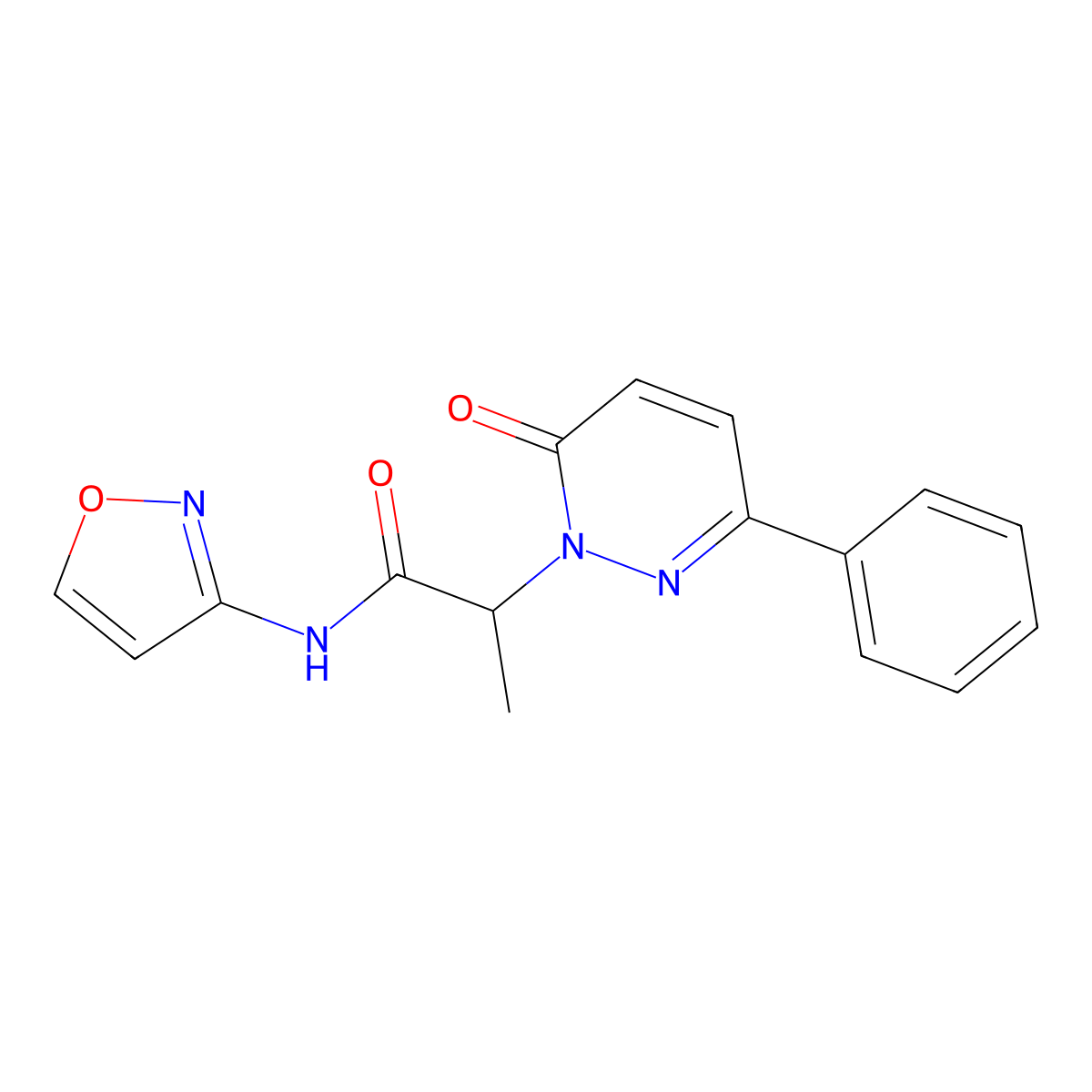 N-(isoxazol-3-yl)-2-(6-oxo-3-phenylpyridazin-1(6H)-yl)propanamide molecular structure, CAS 1235016-29-1
