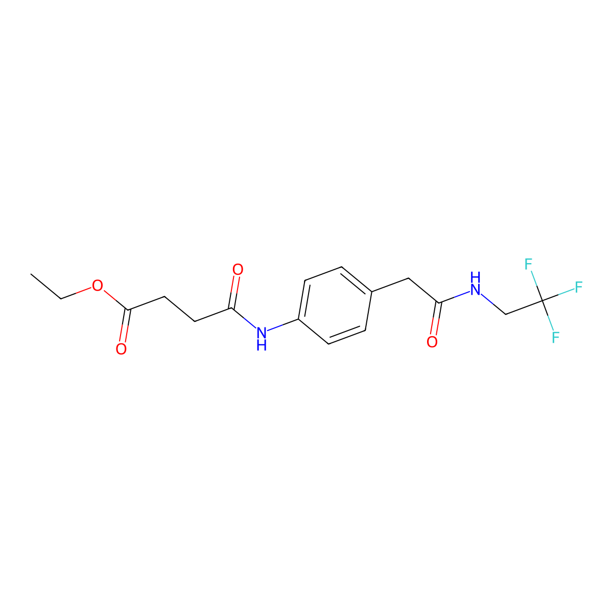 Ethyl 4-oxo-4-((4-(2-oxo-2-((2,2,2-trifluoroethyl)amino)ethyl)phenyl)amino)butanoate molecular structure, CAS 1235016-73-5
