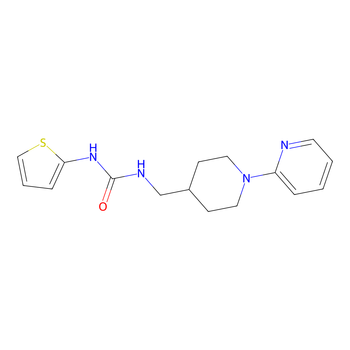 1-{[1-(Pyridin-2-yl)piperidin-4-yl]methyl}-3-(thiophen-2-yl)urea molecular structure, CAS 1235017-21-6