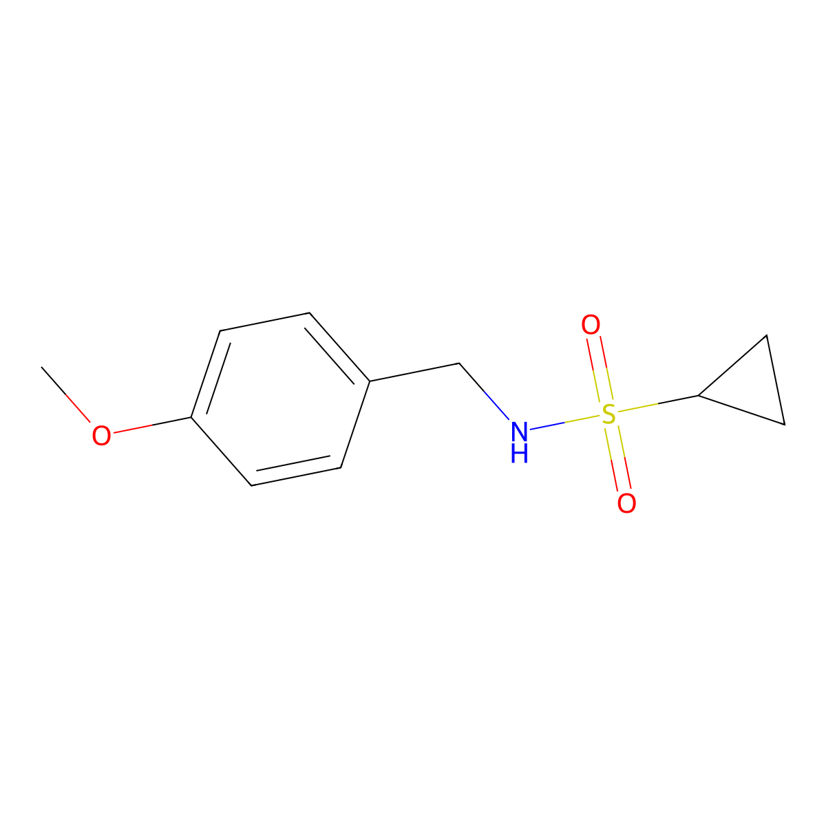 N-[(4-methoxyphenyl)methyl]cyclopropanesulfonamide molecular structure, CAS 1235018-13-9