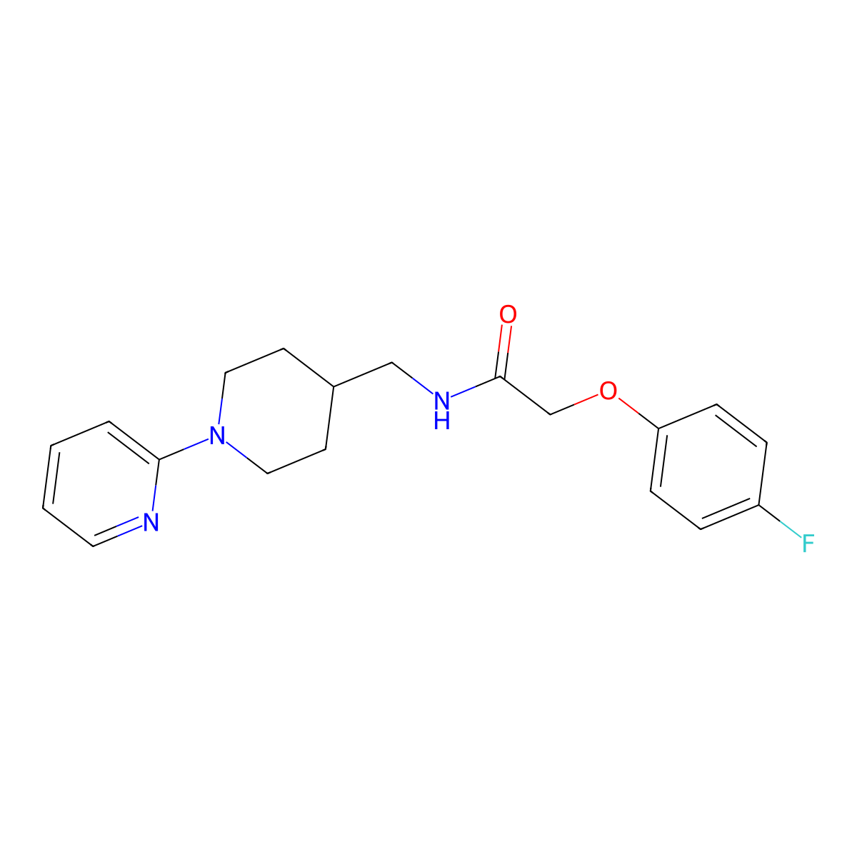 2-(4-fluorophenoxy)-N-{[1-(pyridin-2-yl)piperidin-4-yl]methyl}acetamide molecular structure, CAS 1235019-13-2