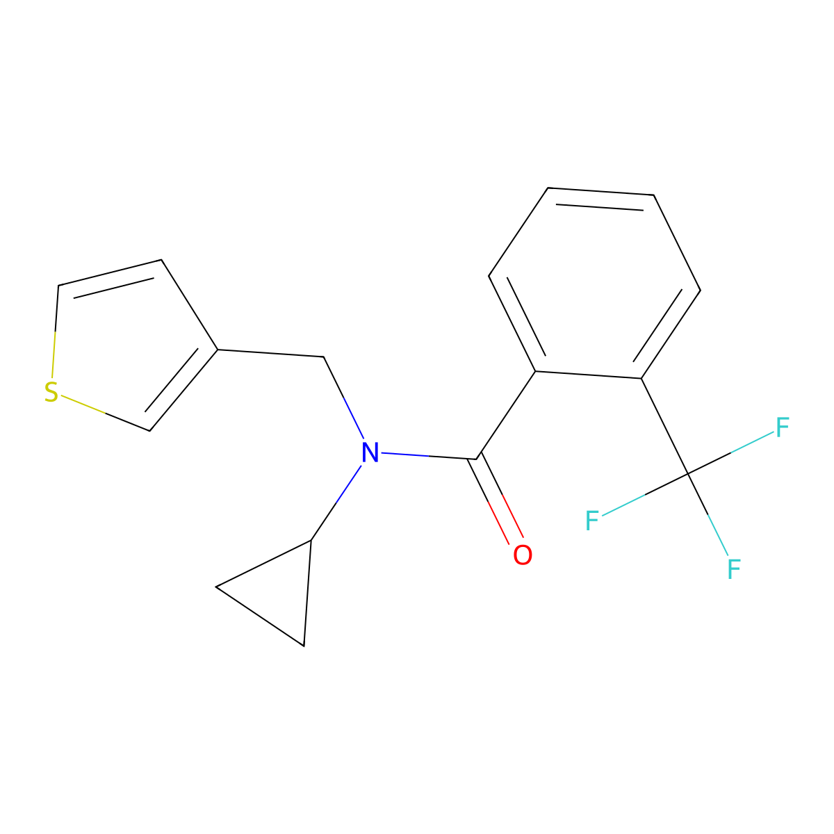 N-cyclopropyl-N-(thiophen-3-ylmethyl)-2-(trifluoromethyl)benzamide molecular structure, CAS 1235019-84-7