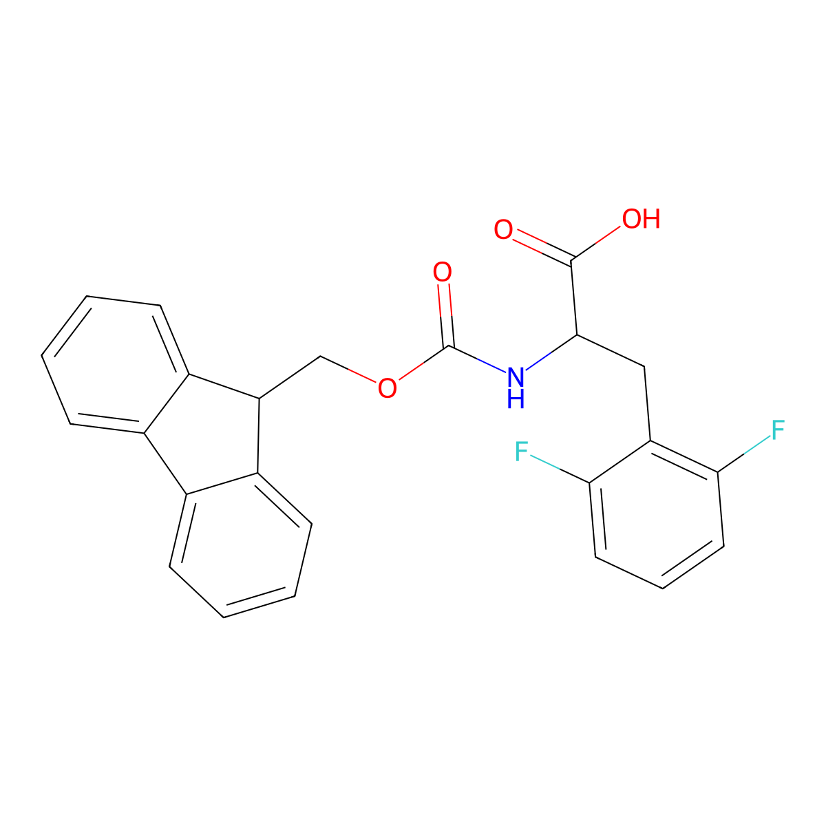 Fmoc-2,6-Difluoro-D-Phenylalanine molecular structure, CAS 1235020-13-9