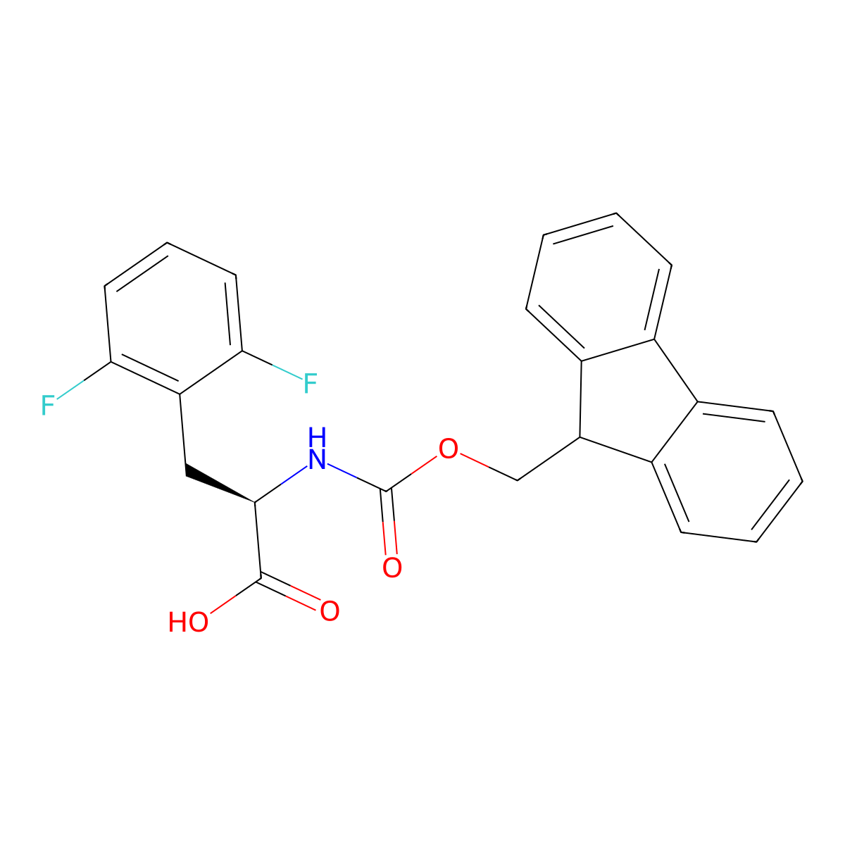 Fmoc-2,6-Difluoro-D-Phenylalanine molecular structure, CAS 1235020-13-9