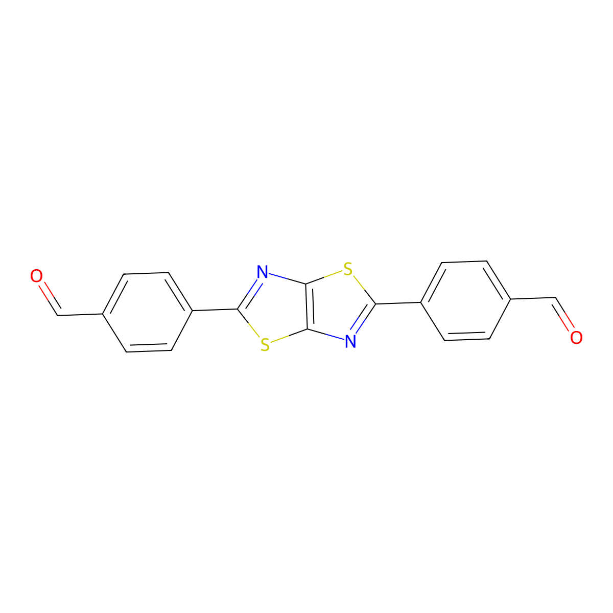 4,4'-(Thiazolo[5,4-d]thiazole-2,5-diyl)dibenzaldehyde molecular structure, CAS 1235020-92-4