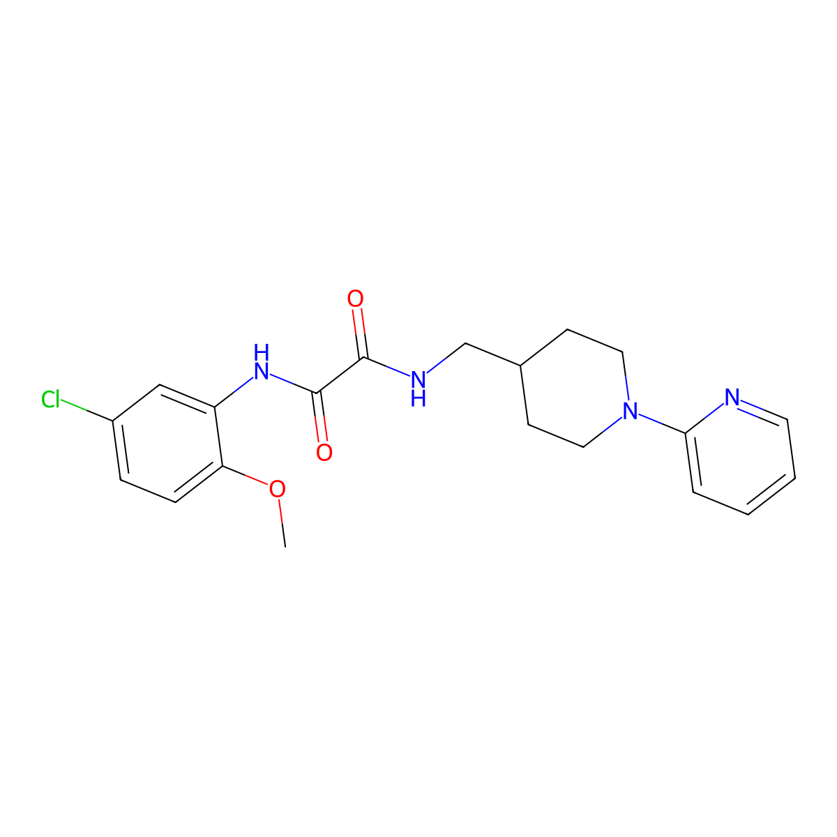 N1-(5-chloro-2-methoxyphenyl)-N2-((1-(pyridin-2-yl)piperidin-4-yl)methyl)oxalamide molecular structure, CAS 1235026-51-3