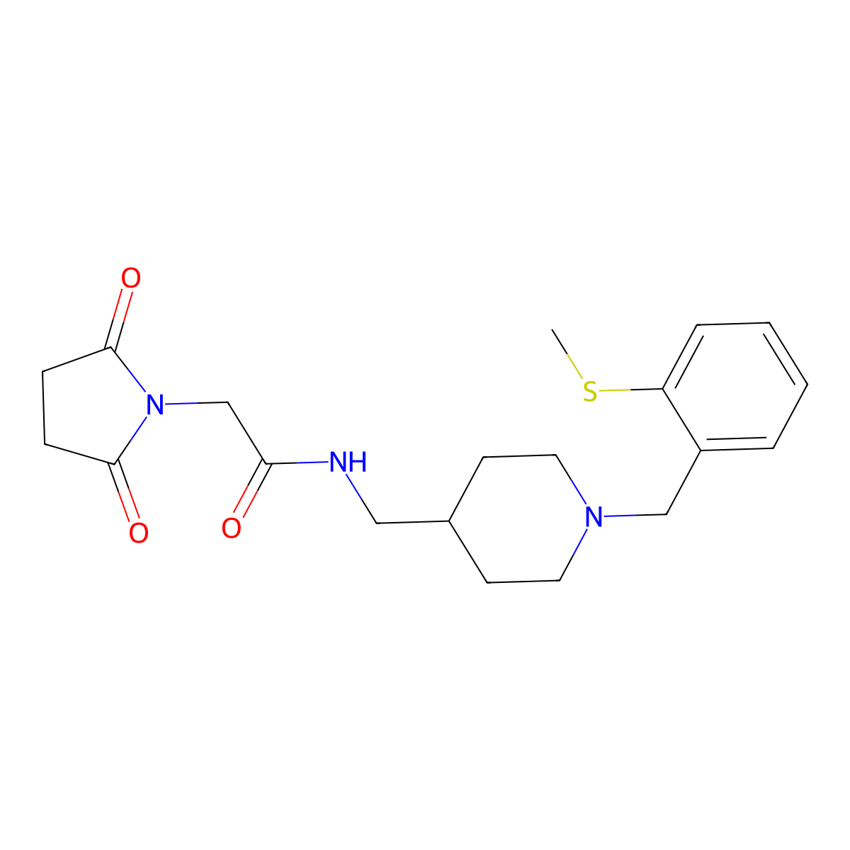 2-(2,5-dioxopyrrolidin-1-yl)-N-((1-(2-(methylthio)benzyl)piperidin-4-yl)methyl)acetamide molecular structure, CAS 1235029-31-8