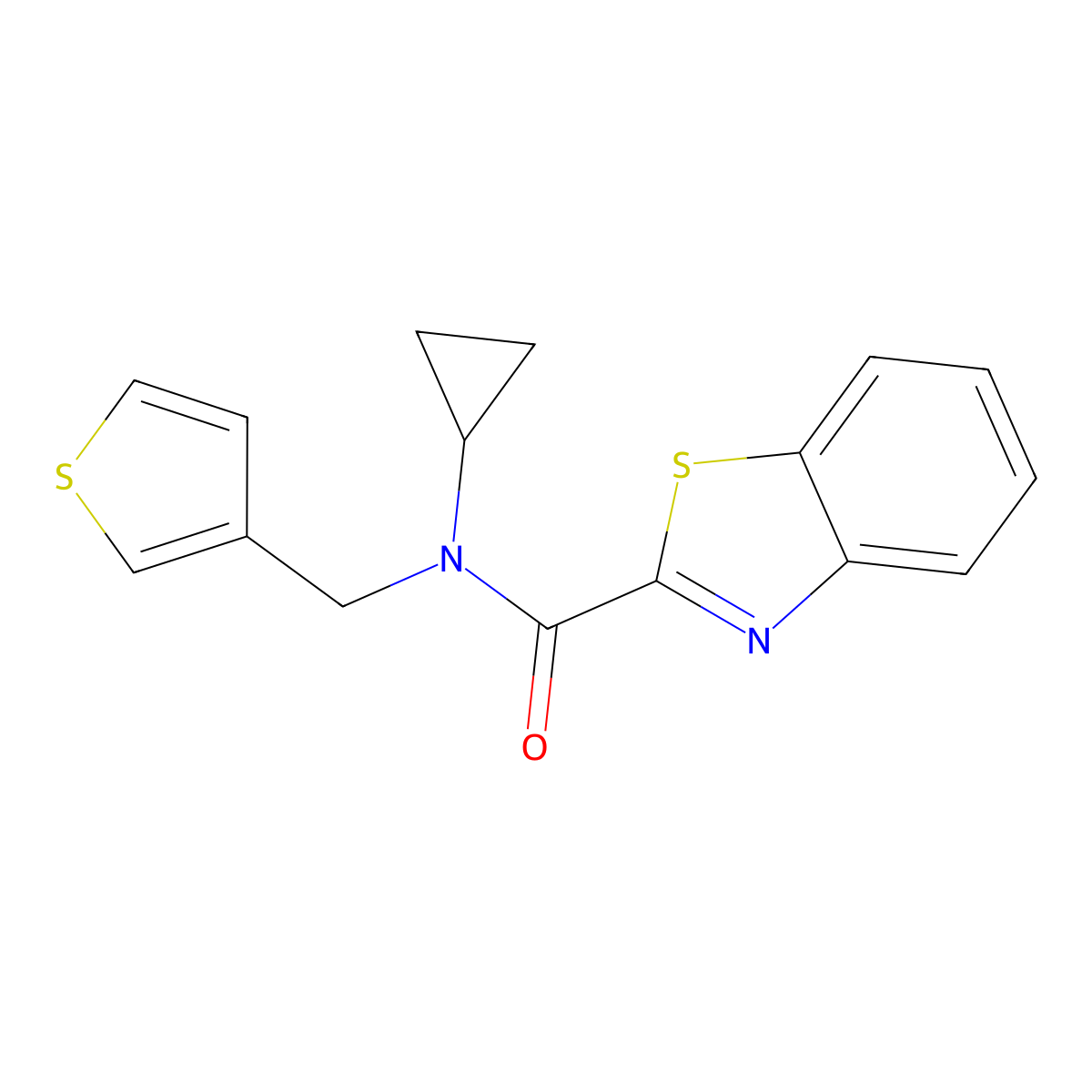 N-cyclopropyl-N-(thiophen-3-ylmethyl)benzo[d]thiazole-2-carboxamide molecular structure, CAS 1235030-23-5